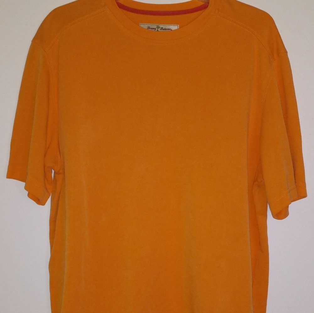 Tommy Bahama Medium short sleeve split hem orange scoop neck top